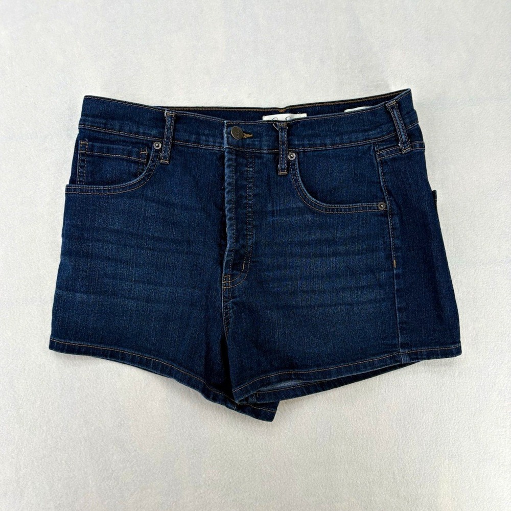 Jessica Simpson Women's Dark Wash Blue High Rise Denim Shorts Size 12 Stretch